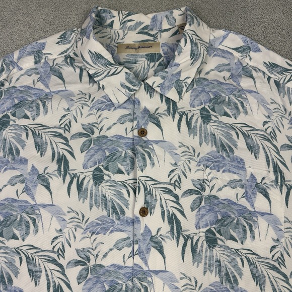 Tommy Bahama Hawaiian Shirt Mens 3XL Multicolor Tropical Leafs Camp Resort - Picture 2 of 11